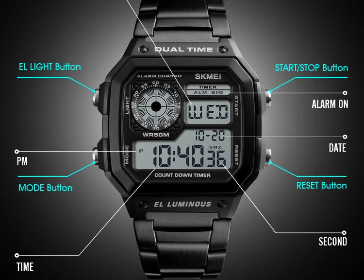 SKMEI - Digital Watch - Waterproof - multi-functional - 2024