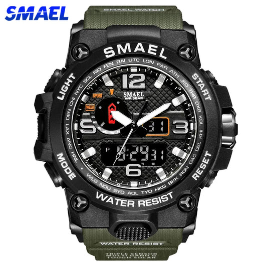 SMAEL - Men Sports Watches - Dual Display -  Waterproof Swimming Military Watch - 2024